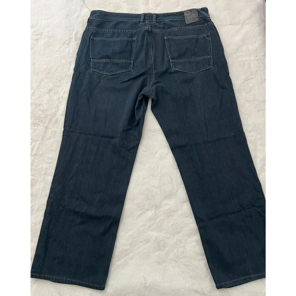 Tommy Bahama Relaxed Mens Jeans 38x27 Dark Wash Blue Stretch Straight Leg Denim